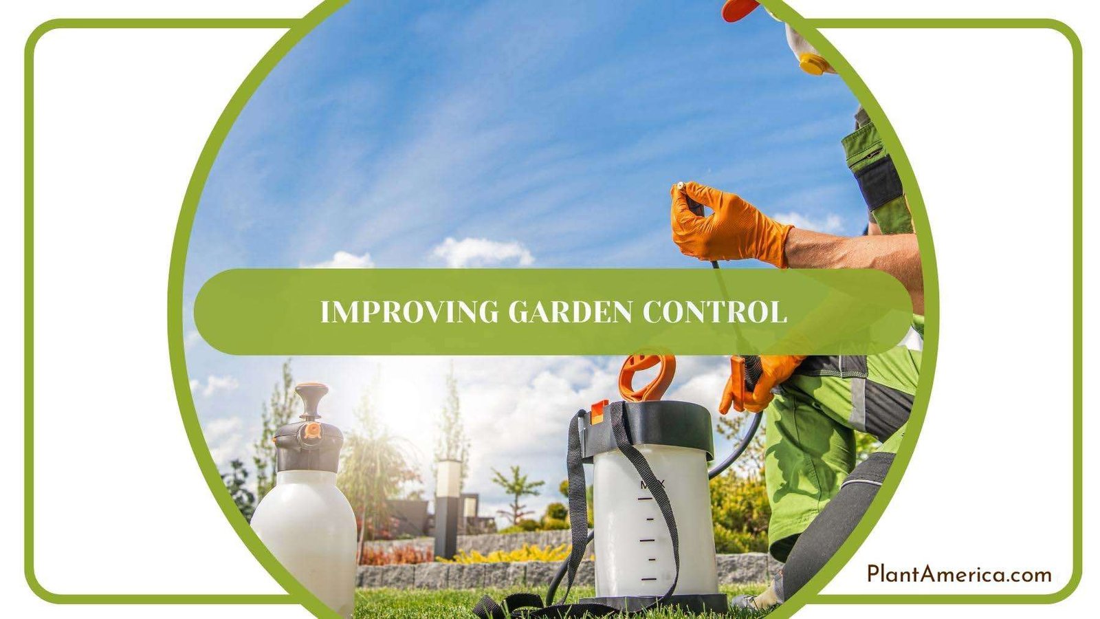 Man Doing One Of The Garden Control Tasks Plant America